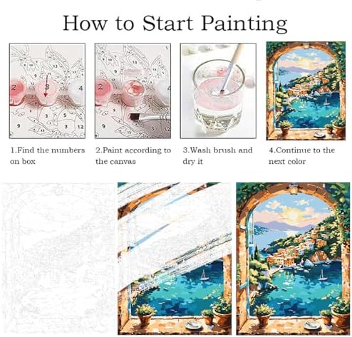 ZRIZQ Landscape Paint by Numbers Kit for Adults Beginner,Scenery,16x20 - Image 5
