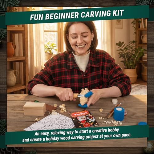 BeaverCraft DIY06 Santa Whittling Kit – Wood Carving Kit for Beginners – Wood Carving Tools Set, Diy Crafts for Adults – Woodworking Kits for Kids&Teens – Hobby Kits for Adults, Woodworking Gifts - Image 2