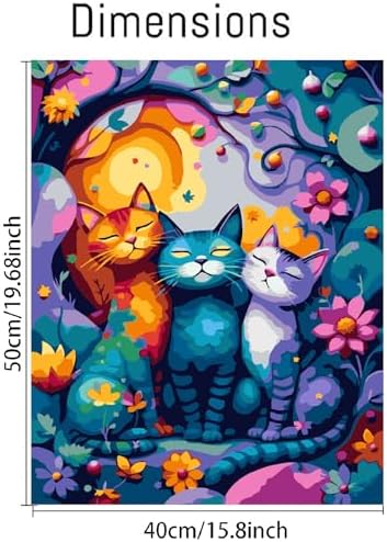 VIGEGU Cat Paint by Numbers Kit for Adults Beginner,Easy Adult Paint by Number Kits on Canvas DIY Painting for Beginners Art by Numbers for Home Wall Decor 16x20 Inch - Image 4