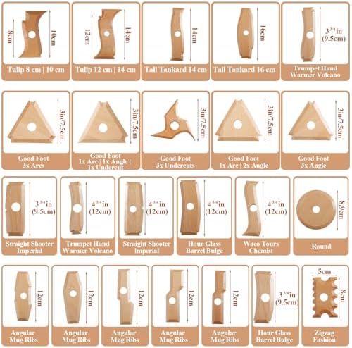 Amylove 23 Pcs Pottery Ribs Pottery Foot Ring Tool for Ceramics - Image 2
