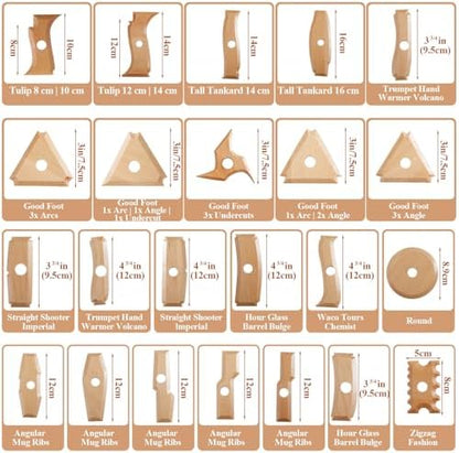Amylove 23 Pcs Pottery Ribs Pottery Foot Ring Tool for Ceramics - Image 2