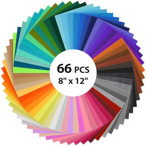 12x8 Inch 66Pcs 40 Colors Felt Sheets, DIY Craft Supplies by Unknown