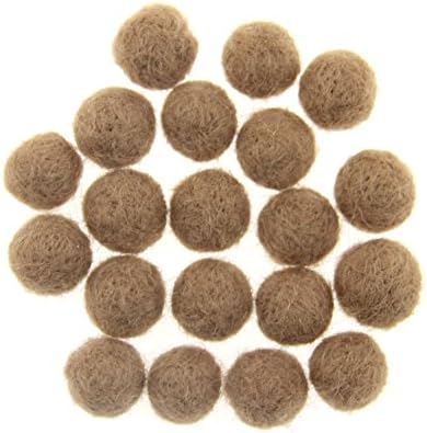 Needle Felt Balls Pure Wool Beads Dry Felted Balls 15mm Handmade DIY Crafts 20pcs (Light Brown) - Image 5