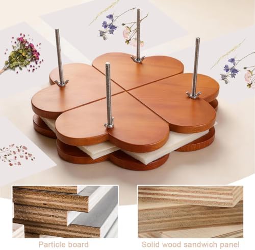 GPVHYJ Flower Press Kit for Adults 11" x 11" 6-Layer Large Wooden Plant Pressing DIY Bouquet Preservation & Dried Flower Art - Image 3