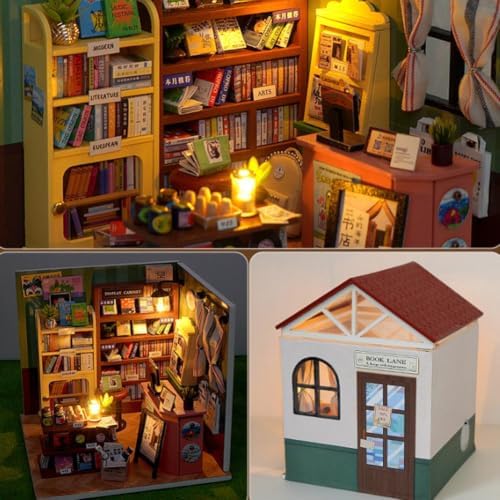DIY Miniature House Kit 3D Wooden Puzzle for Adults, Tiny Home Kit with Furniture, Miniature Dollhouse Book Nook Kits for Bookshelf Decor, Creative Craft Birthday Gift for Women and Men - Image 4