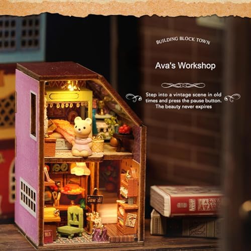 MAGQOO DIY Miniature Dollhouse Kit with Furniture 1:100 Scale Creative Room Mini Wooden Doll House Accessories DIY Miniature House Kit(Avas Workshop) - Image 3