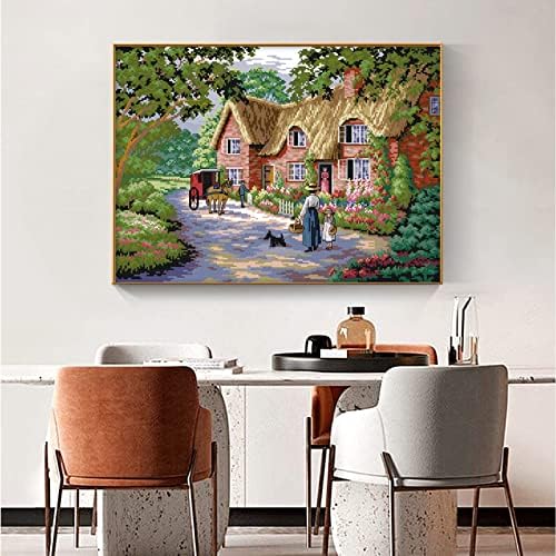ITSTITCH Stamped Cross Stitch Kits for Adults,Full Range of Crossstitching Kits Preprinted Pattern Embroidery Needlepoint Starter Kits 14CT 2 Strands-Life in Countryside,18.5x14 inch - Image 2