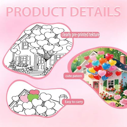 Niteform 12 Packs Valentine's Day Pre Drawn Canvas to Paint， 5x7 in Pre Printed Canvas Boards, Pre Stretched Outline Painting Kits for Beginners, Adults, Party Favors & Romantic Craft Activities - Image 3