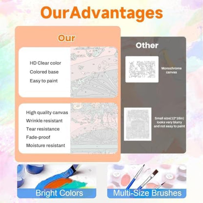 Flower Paint by Numbers Kit for Adults, DIY Oil Painting Canvas 16x20inch - Image 3