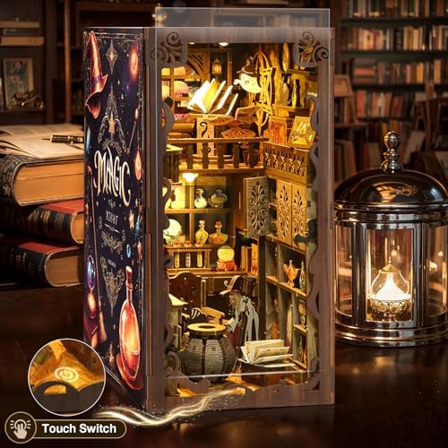 Magic Night Book Nook Kit, DIY 3D Wooden Puzzle Bookends - Image 2