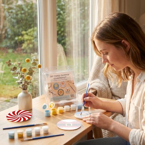 8 Pack Christmas Paint by Numbers Kits Coasters with Holder Cork Pads - Image 4