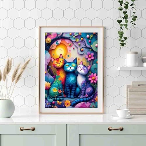 DYAIANGMU Cat Paint by Numbers Kit for Adults Beginners 19.6X15.7inch - Image 3