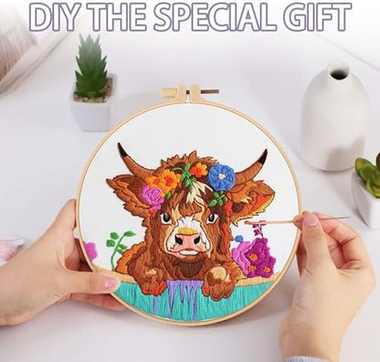 Offizon 2 PCS Embroidery Kit for Beginners Stamped Cos Pattern - Image 4