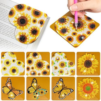 WIVICO 8Pcs Diamond Painting Bookmarks, Diamond Pearl Art Kits for Adults by WIVICO