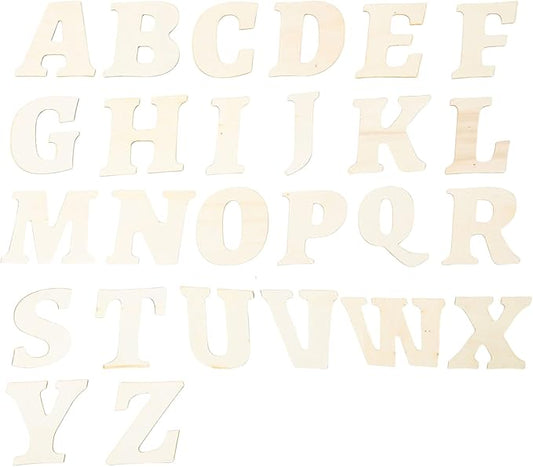 170 pcs 3in Wooden Letters Craft Set Cute Letter Shapes for Home Decor and DIY Projects (3IN)