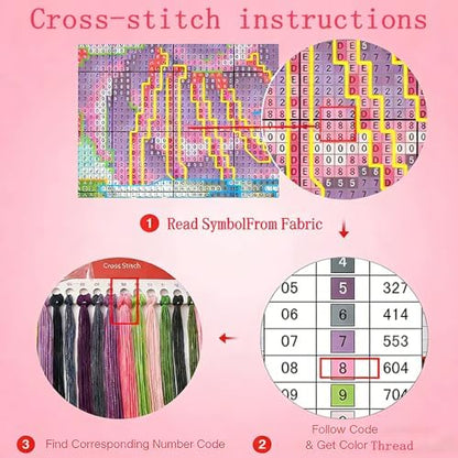 Tiwabb Easter Egg Stamped Cross Stitch Kits for Adults Beginners with Frame - Image 5