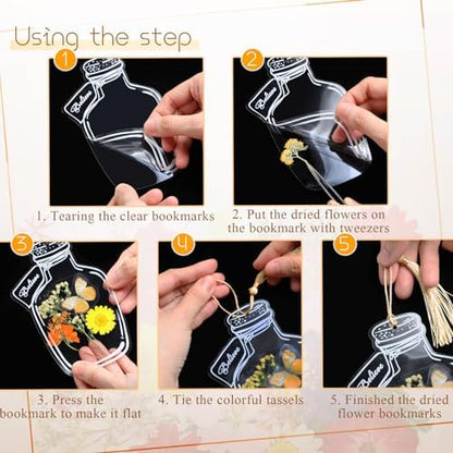 Taobary 91 Pcs DIY Dried Flowers Bookmarks Transparent, Stylish Color - Image 3