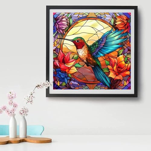 VIGEGU 2 Pack Hummingbird Paint by Numbers Kit for Adults with Framed, Flower Paint by Number DIY Adult Paint by Number Kits for Wall Decor 10x10in - Image 3
