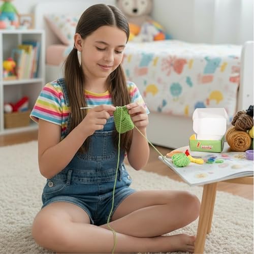 A-URA Learn to Crochet Kit for Beginners Kids and Adults, Premium Pattern Sunflower Beginner Crochet Kits with Easy Tube Yarn & Step-by-Step Video Tutorials (Panda Cactus Crochet Kits) - Image 3