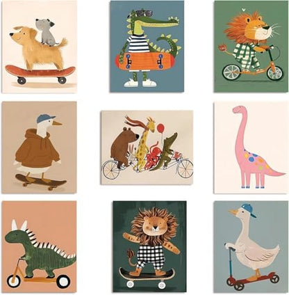 9 Pack Cute Animal Paint by Numbers Kit for Adults Canvas, Frameworkless by FairylandJinWenn