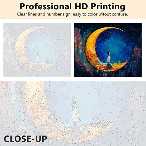 TUMOVO Moon and Maiden Paint by Numbers Craft Kit for Adults - Image 2