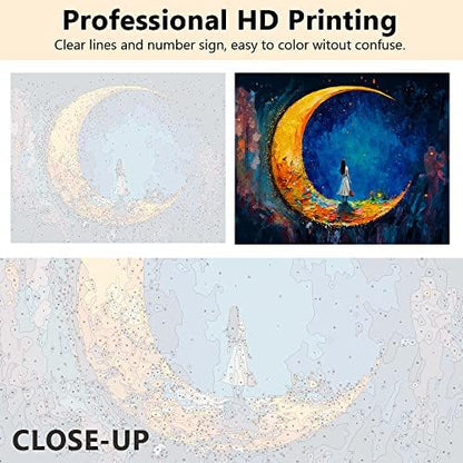 TUMOVO Moon and Maiden Paint by Numbers Craft Kit for Adults - Image 2