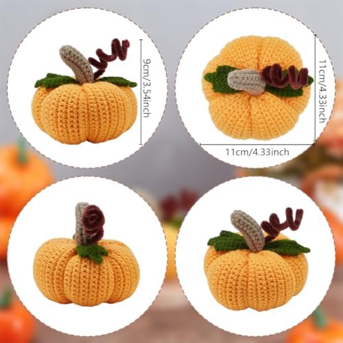 BEUNITONE Crochet Kit for Beginners-1 Set Halloween Pumpkin Crochet Kit,Craft Knitting Crocheting Kits,Learn to Crochet,Include Knitting Yarn,Hook,Instruction,Complete Tools,Holiday Gift - Image 3