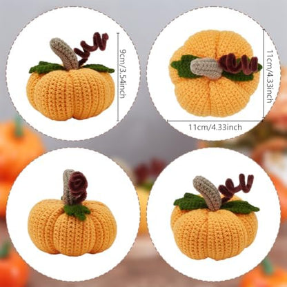 BEUNITONE Crochet Kit for Beginners-1 Set Halloween Pumpkin Crochet Kit,Craft Knitting Crocheting Kits,Learn to Crochet,Include Knitting Yarn,Hook,Instruction,Complete Tools,Holiday Gift - Image 3