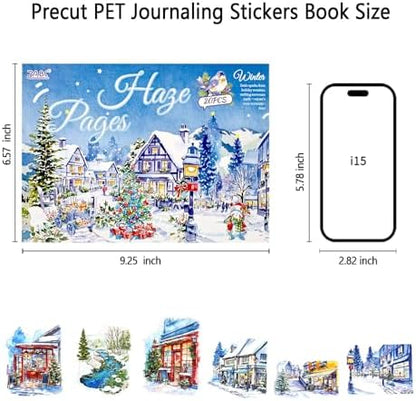 Winter Landscape PET Sticker Book, Diecut Stickers for Journaling - Image 6