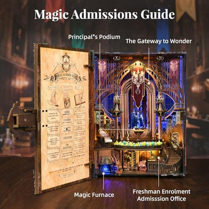 MiniCity Magic Admissions Book Nook Kit, DIY 3D Wooden Puzzle with LED - Image 7