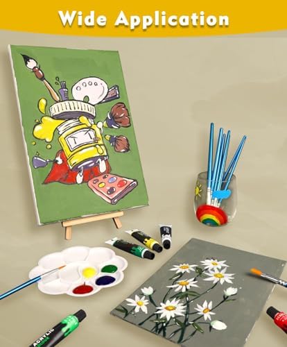 Colorful Acrylic Painting Kit, 24 Colors Paint Set with Brushes & Easel - Image 5