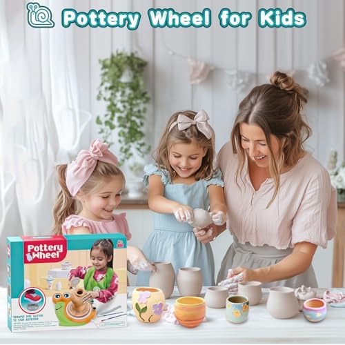 Pottery Wheel for Kids-Complete Pottery Painting Kit Arts and Crafts for Kids Ages 8-12, Clay Sculpting Tools with 1.7lb Air Dry Clay, Birthday Christmas Gifts Toys for Boy Girls Age 6 7 8 9 10 11 12 - Image 6