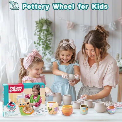 Pottery Wheel for Kids-Complete Pottery Painting Kit Arts and Crafts for Kids Ages 8-12, Clay Sculpting Tools with 1.7lb Air Dry Clay, Birthday Christmas Gifts Toys for Boy Girls Age 6 7 8 9 10 11 12 - Image 6