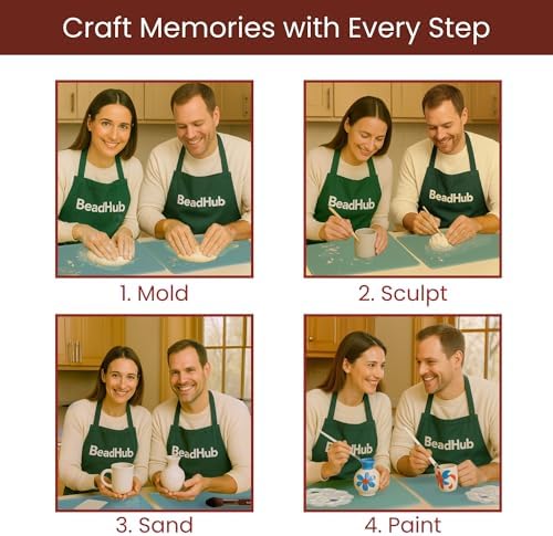 Date Night Pottery Kit for Beginners - 4.4Lbs Air Dry Clay for Adults with Sculpting Tools, Paint, Glaze, Modeling Clay Molding, Sculpt & Painting Set, Hobby DIY Art Craft Kits for Couple (White) - Image 4