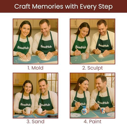 Date Night Pottery Kit for Beginners - 4.4Lbs Air Dry Clay for Adults with Sculpting Tools, Paint, Glaze, Modeling Clay Molding, Sculpt & Painting Set, Hobby DIY Art Craft Kits for Couple (White) - Image 4
