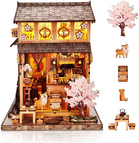 DIY Book Nook Kit, 3D Wooden Puzzle Miniature House Kit Adult, Japan Sakura by MakingLifeFunforCool