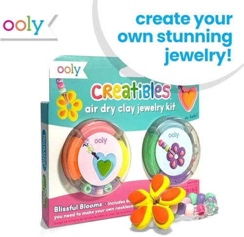 Ooly Air Dry Clay Bracelet & Necklace Jewelry Kit, 2 Reusable Cases, 6 Colors - Image 2
