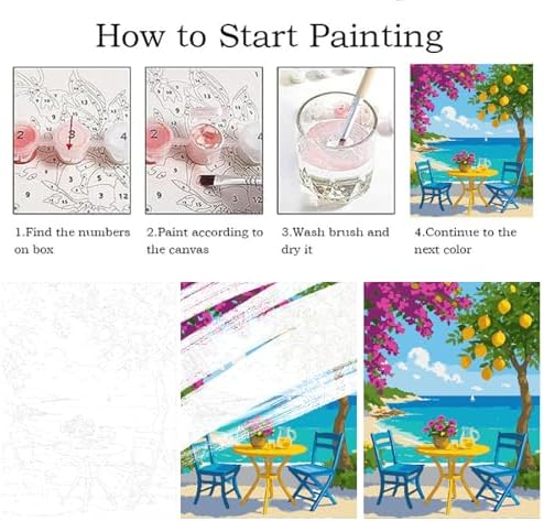 ZRIZQ Landscapes Paint by Numbers Kit for Adults Beginner,Lemon Tree,16x20 - Image 5
