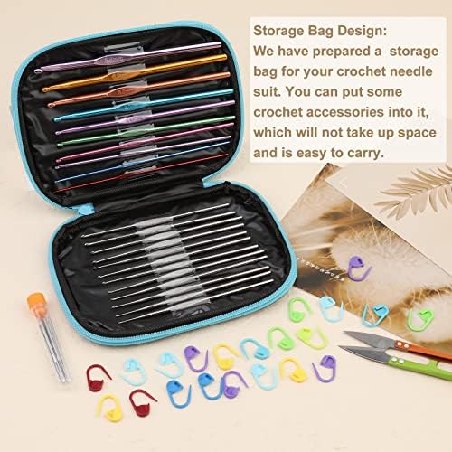 IMZAY 54 Pcs Crochet Hooks Set 0.6–6.5mm Ergonomic Crochet Needles Set - Image 6