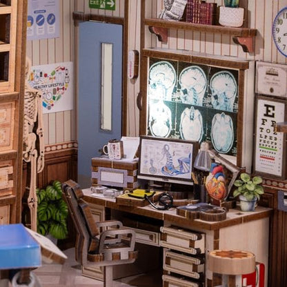 fifijoy Book Nook Kit - DIY Scene Miniature Kit, 3D Puzzle Miniature Dollhouse Booknook Kit, Bookshelf Insert Shelf Gifts for Book Lovers (Doctor's Office) - Image 5
