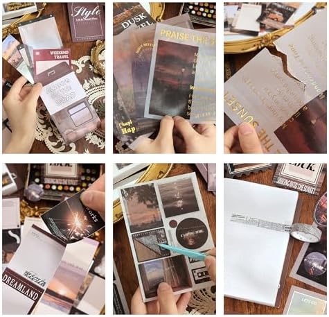 Scrapbooking Supplies Kit, Aesthetic Daily Life Travel Scrapbook Kit for Bullet Junk Journal, Stationery, A6 Grid Notebook, Flower DIY Journaling Supplies, Birthday Craft Gift Teen Girl Women - Image 4