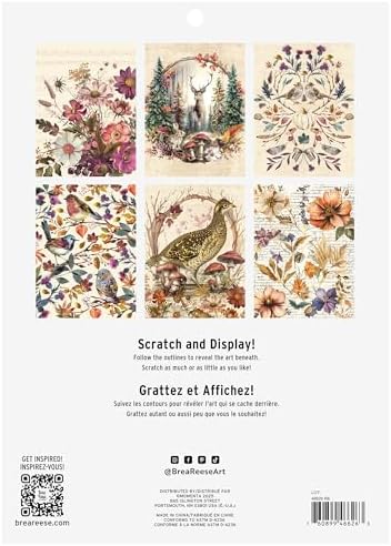 Brea Reese Scratch Art Paper Pad, Woodland Songs, 6 Metallic Foil Designs - Image 2