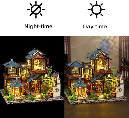DIY Miniature Dollhouse Kit, Mini House Making Kit with Light - Image 5