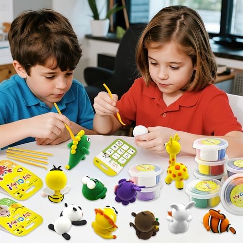 Air Dry Clay for Kids – 12 Animal Modeling Clay Craft Kit with Sculpting Tools and Step-by-Step Tutorials, Non-Toxic Modeling Clay for Ages 6-12, Art Activity Set for Boys Girls - Image 6
