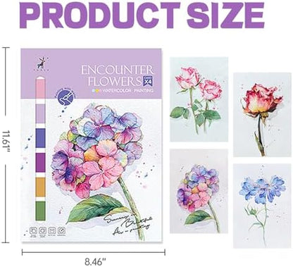 Watercolor Coloring Workbook for Adults Water Colors Paint Adult Set - Image 2