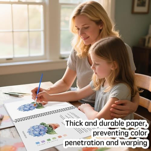 SLWBZ Watercolor Workbook Bouquets, 15 Different Patterns of Original DIY Designs, Beginner-Friendly Watercolor Workbooks, (Bouquets, Without Palette) - Image 5