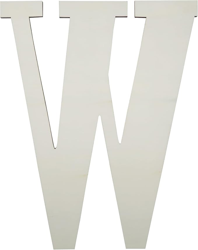 12 Inch Unfinished Wooden Numbers, 1/8 Inch Thick Large Blank Wooden Alphabet Handmade Painting Sign Boards for DIY Birthday Wedding Graduate Party Decor Props - W