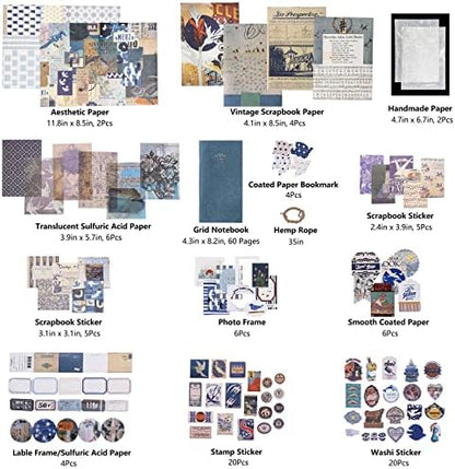 JOYCHOIC Vintage Scrapbooking Supplies Aesthetic Journaling Kit, Scrapbook Papers Quote Stickers TN Notebook Large Collection for Bullet Junk Journal, Planner DIY Arts Craft Collage, Beginners - Image 4