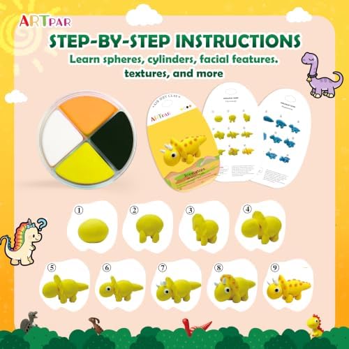 ARTPAR Air Dry Clay Kit,Dinosaur Modeling Magic Clay,Kids DIY Crafts Gifts - Image 3