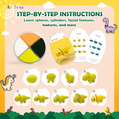 ARTPAR Air Dry Clay Kit,Dinosaur Modeling Magic Clay,Kids DIY Crafts Gifts - Image 3